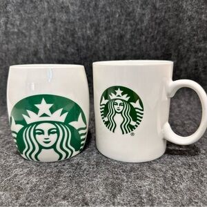 2010 Starbucks Mermaid Logo Ceramic Barrel Coffee Tea Mug Cup & iconic SB mug‌‍‍